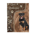 Custom Blanket Rottweiler- Gift For Dog Mom - Sherpa Blanket HG