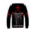A CHILD OF GOD A MAN OF FAITH A WARRIOR OF CHRIST KNIGHT CHRISTIAN ALL OVER PRINTED FLEECE SHIRTS