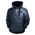 Viking Hoodie Raven And Odin'S Eye Blue Grey NN82 - Amaze Style™-Apparel