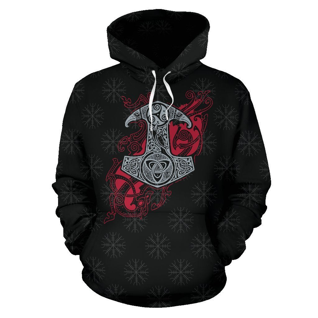 Viking Thor's Mjolnir Pullover Hoodie A7 - Amaze Style™-ALL OVER PRINT HOODIES (P)