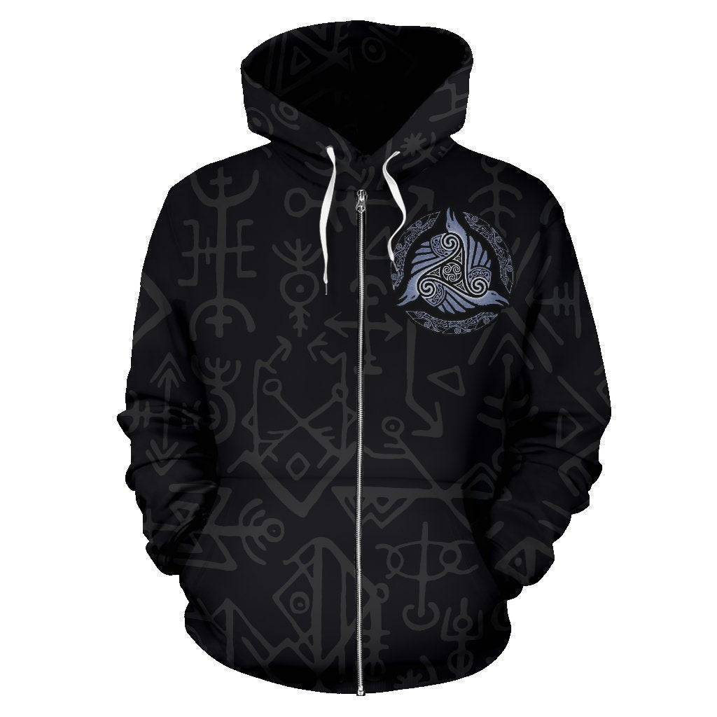 Viking All Over Zip-Up Hoodie - BN09 - Amaze Style™-ALL OVER PRINT ZIP HOODIE (P)