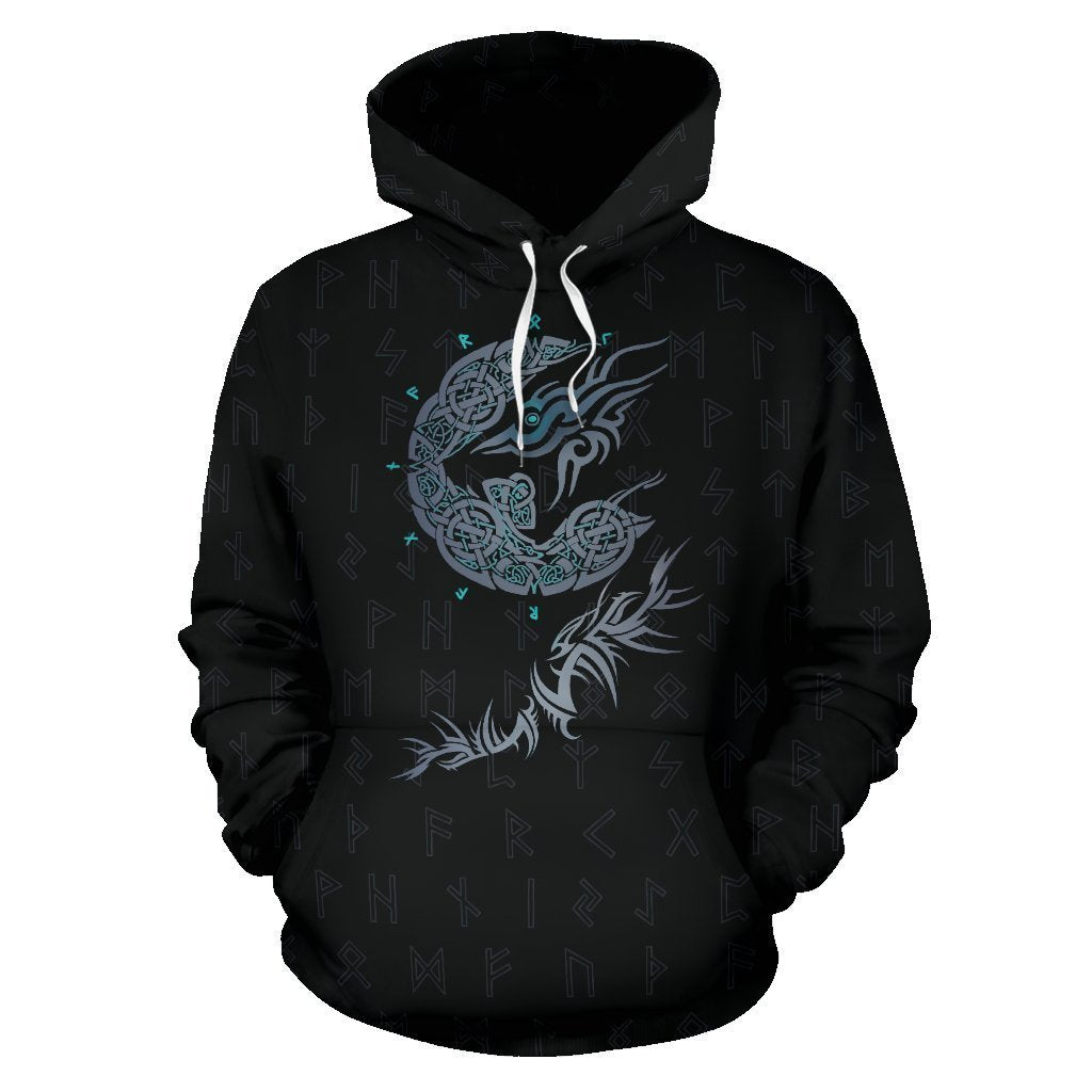 Viking Fenrir Wolf Pullover Hoodie - Amaze Style™-