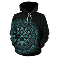 Viking Hoodie - Mighty Odin And The Compass Of Element Hoodie TH7 - Amaze Style™-ALL OVER PRINT HOODIES (P)