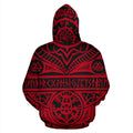 Viking Tattoos™ All Over Hoodie Red K4 - Amaze Style™-ALL OVER PRINT HOODIES (P)