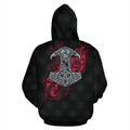 Viking Thor's Mjolnir Pullover Hoodie A7 - Amaze Style™-ALL OVER PRINT HOODIES (P)