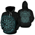 Viking Hoodie - Mighty Odin And The Compass Of Element Hoodie TH7 - Amaze Style™-ALL OVER PRINT HOODIES (P)