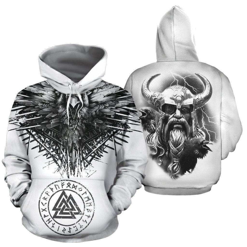 Viking Hoodie - Raven and Eagle - Amaze Style™-Apparel