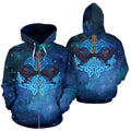 Viking Crow And Key Zip-Up Hoodie A7 - Amaze Style™-ALL OVER PRINT ZIP HOODIES (P)