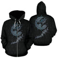 Viking Fenrir Wolf Zip-Up Hoodie - Amaze Style™-ALL OVER PRINT ZIP HOODIES (P)