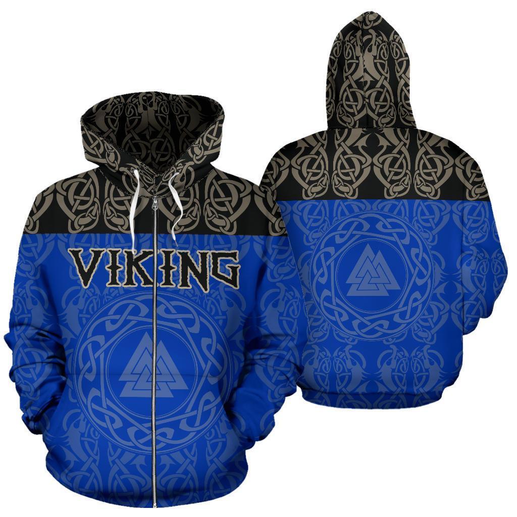 Viking All Over Zip-Up Hoodie - Valknut - BN10 - Amaze Style™-ALL OVER PRINT ZIP HOODIES (P)