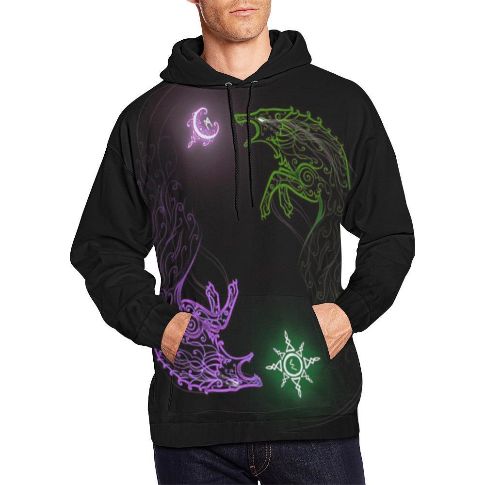 Viking Hoodie - Skoll And Hati Chasing A6 - Amaze Style™-ALL OVER PRINT HOODIES