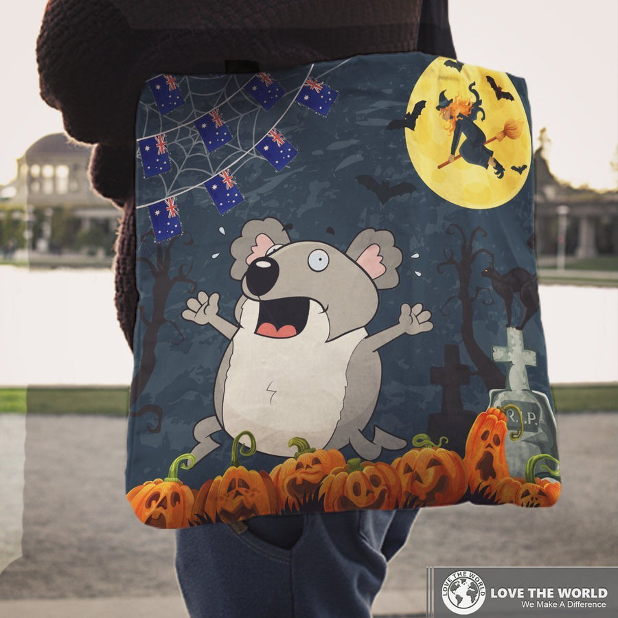 Halloween tote bags - Australia scared koala in graveyard NN9 - Amaze Style™-TOTE BAGS