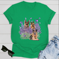 Dog T-shirt German Shepherd And Flowers
