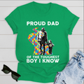 Best Gift For Dad Autism T-shirt The Toughest Boy I Know