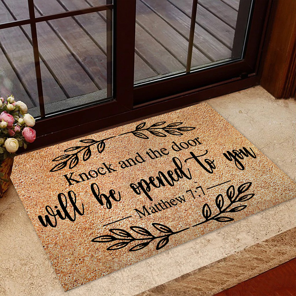 Knock And The Door Will Be Opened Welcome Mat, Best Gift For Home Decoration