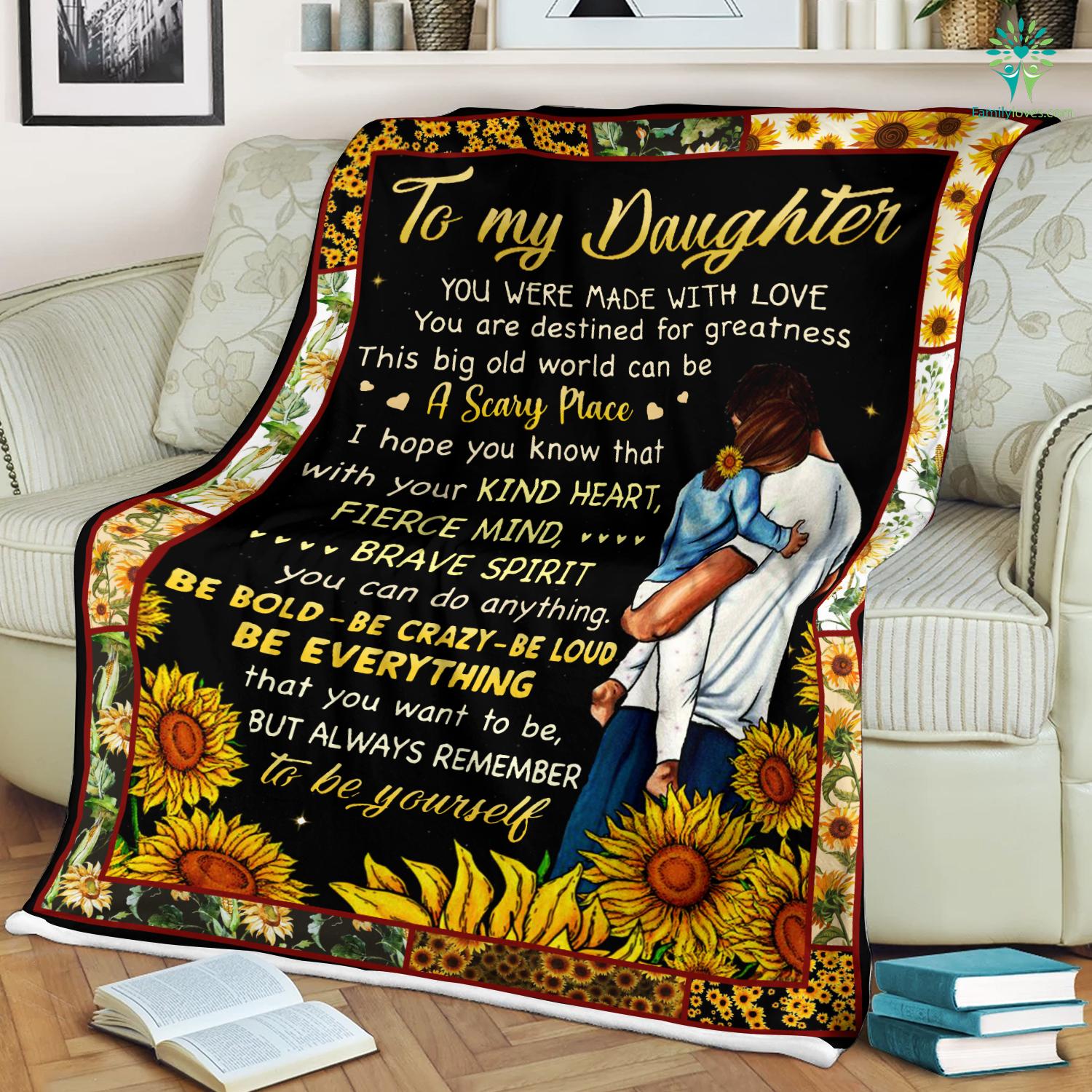 Custom Blanket To My Daughter Sweet Words Letter - Best gift for Daughter- Sherpa Blanket DL