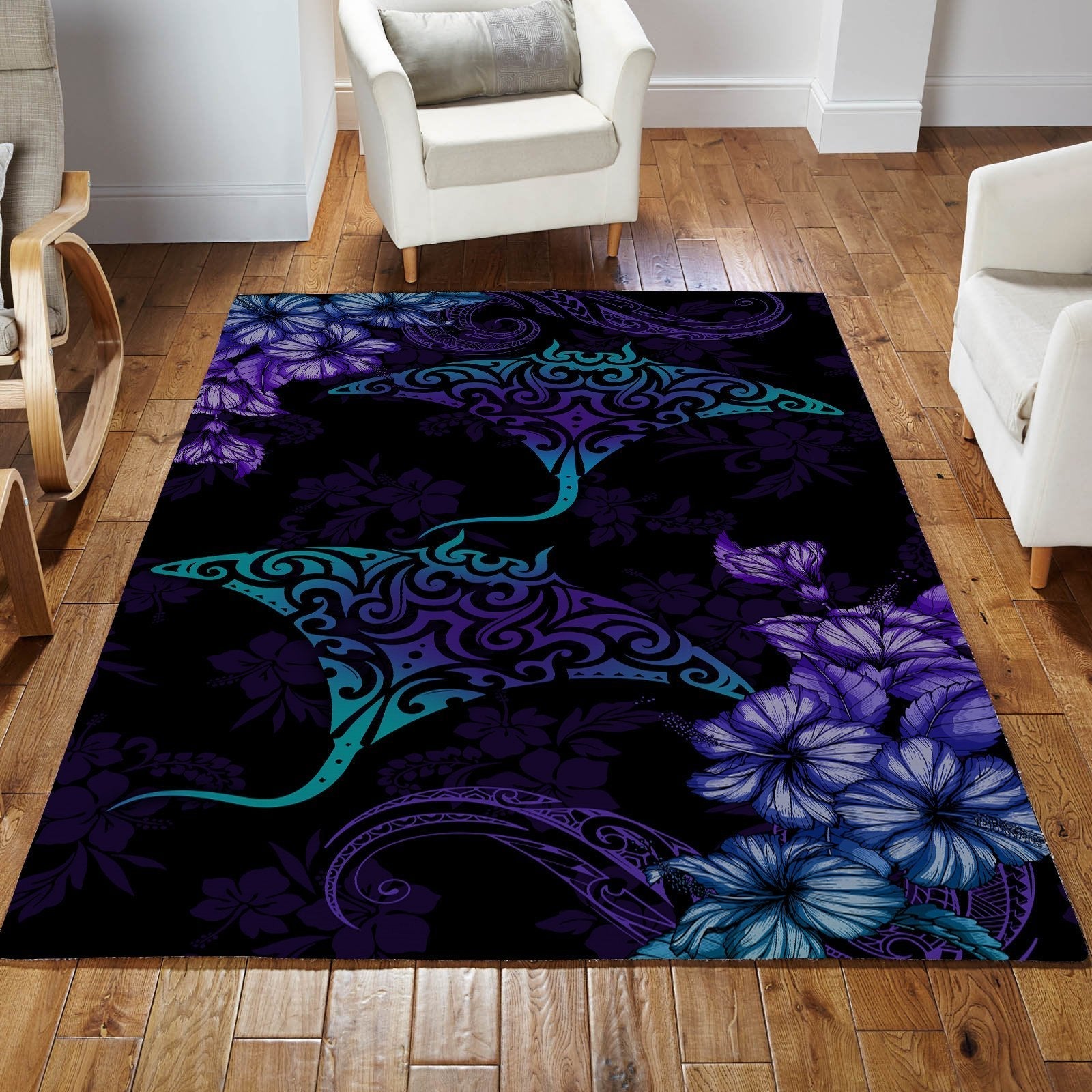 Beautiful Ray Hibiscus Hawaii Rug