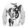 White Dragon And Phoenix 3D Hoodie Shirt For Men And Women