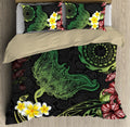 Cook Islands Beautiful Rays Tipani Hibiscus Tattoo Bedding Set