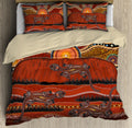 Aboriginal Bedding Set, Australia Lizard running Art Bedding Set