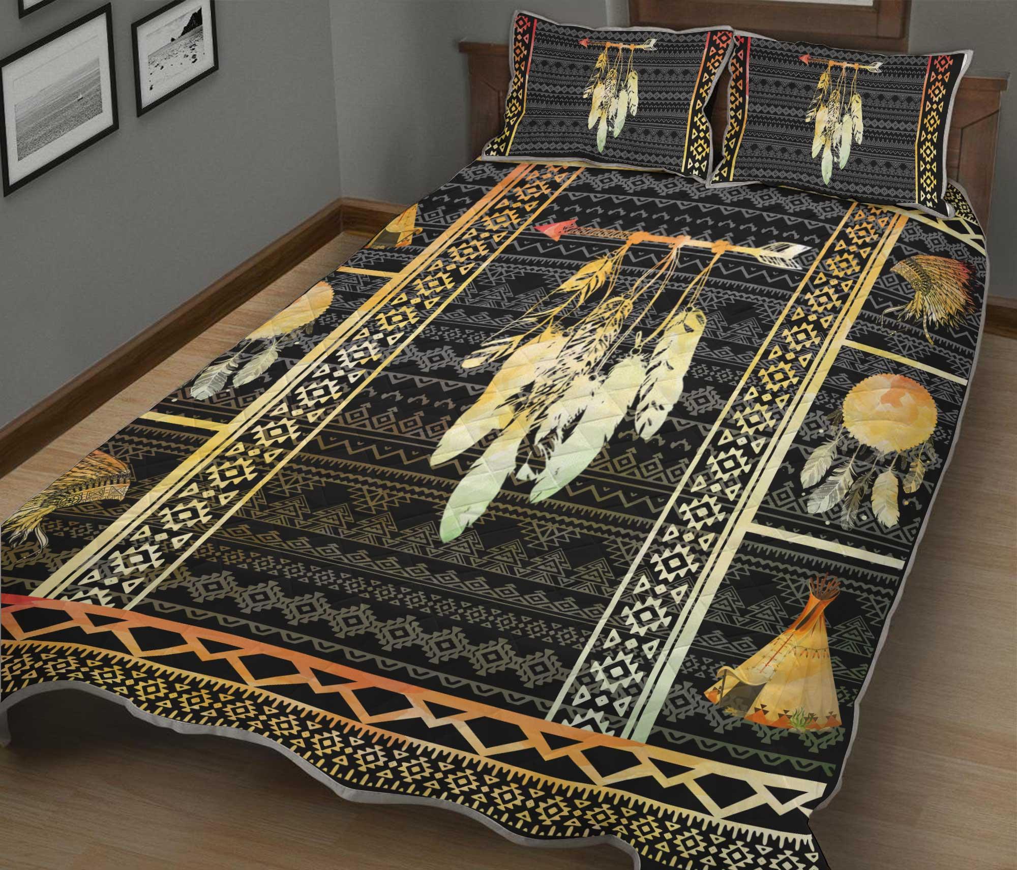 Native American Feathers Premium Quilt Bed Set MP15062002