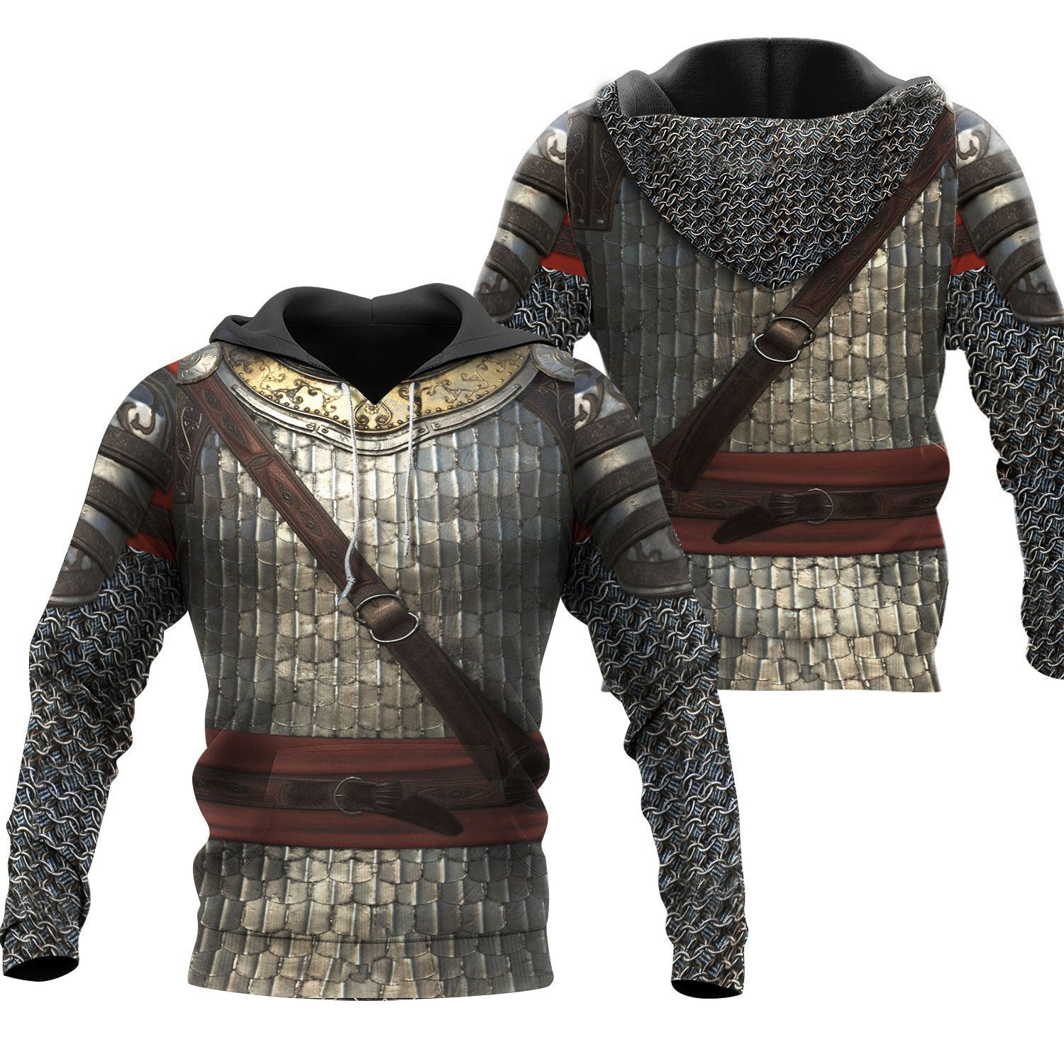 3D All Over Printed Chainmail Knight Medieval Armor Tops MP250201 - Amaze Style™-Apparel