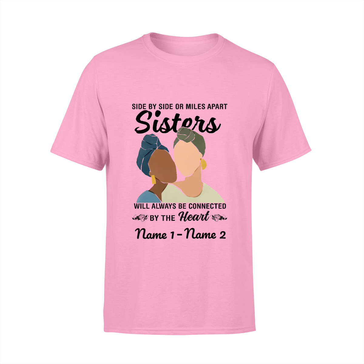 Customize Name - Sister Side by Side T-shirt - ML