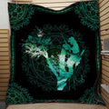 Premium All Over Printed Light Green Mandala Arborist Logger Lumberjack Quilt MEI