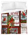 Custom Blanket Cardinal Birds - Gift For family - Sherpa Blanket HC