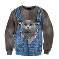 Love Cat cover British Shorthair face hair 3D all over shirts