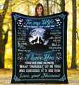 Custom Blanket Wolf To My Wife-Best Gift For Wife-Sherpa Blanket TN
