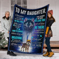 Custom Blanket Wolf To My Daughter-Best Gift For Daughter-Sherpa Blanket TN