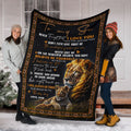 Custom Blanket Lion To My Son-Best Gift For Son-Sherpa Blanket TA