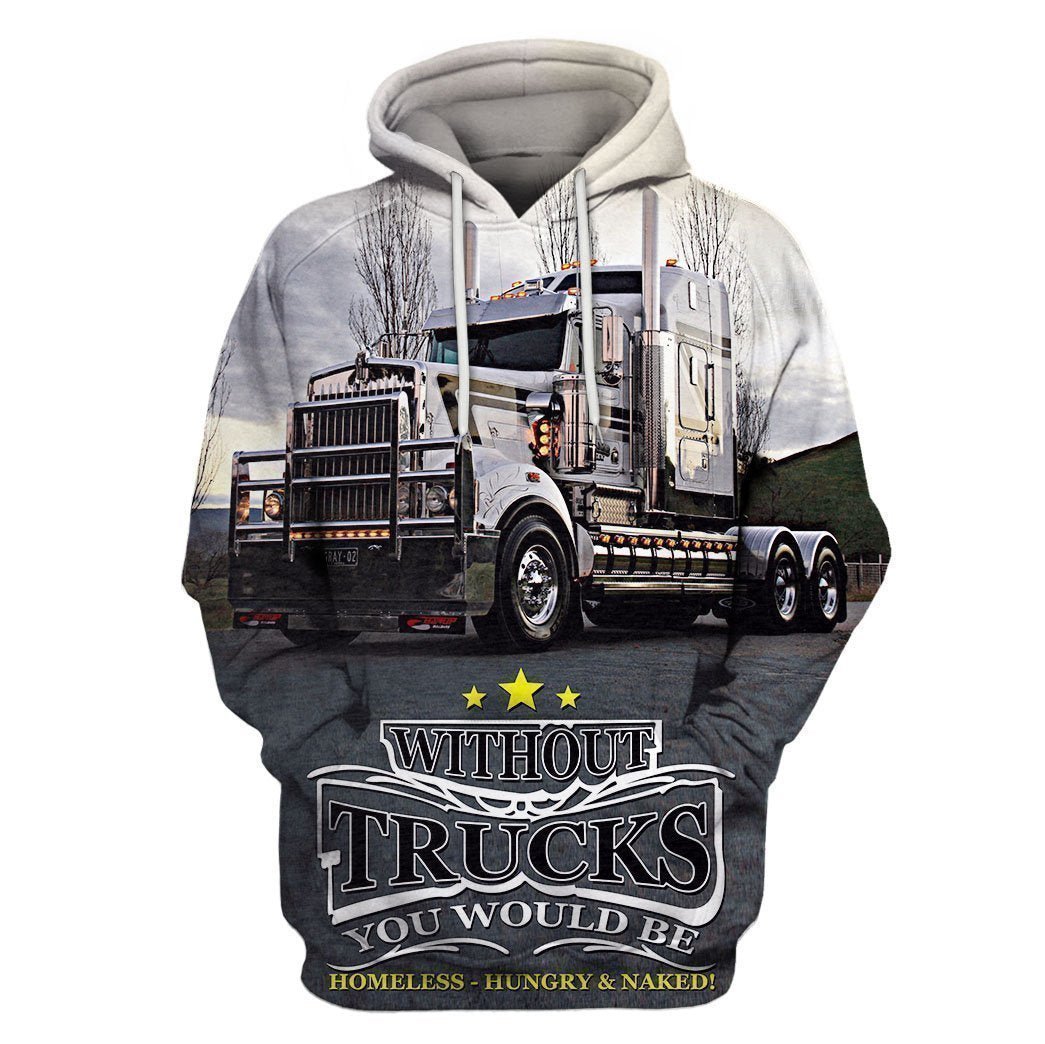 3D All Over Print Trucker Hoodie-Apparel-6teenth World-Hoodie-S-Vibe Cosy™