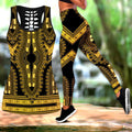 African Golden Pattern Legging & Tank top