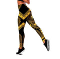 African Golden Pattern Legging & Tank top