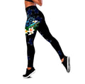 Amazing Polynesian Turtle With Plumeria Flowers Legging & Tank top