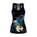 Amazing Polynesian Turtle With Plumeria Flowers Legging & Tank top