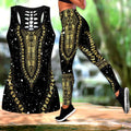 African Golden Luxury Pattern III Legging & Tank top