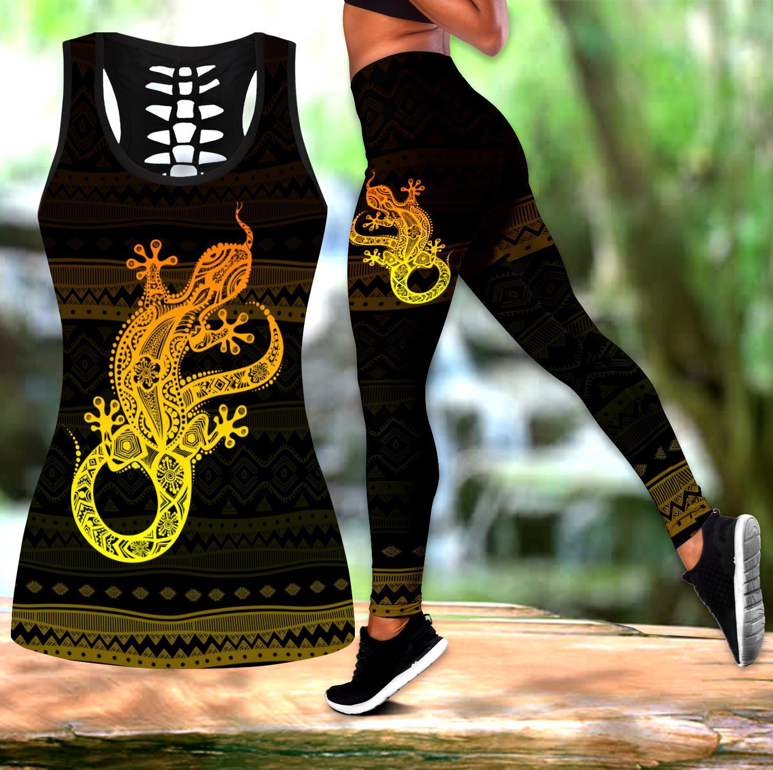 African Golden Gecko Legging & Tank top