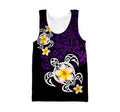 Amazing Polynesian Tattoo Purple Turtle Hoodie ML