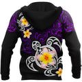 Amazing Polynesian Tattoo Purple Turtle Hoodie ML