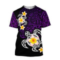 Amazing Polynesian Tattoo Purple Turtle Hoodie ML