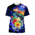 Amazing Kanaka Maoli Humpback Whale with Tropical Flowers Hoodie Tshirt for Men and Women ML