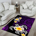 Amazing Polynesian Tattoo Purple Turtle Rug ML