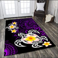 Amazing Polynesian Tattoo Purple Turtle Rug ML