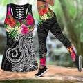 Amazing Hibiscus And Frangipani Legging & Tank top ML