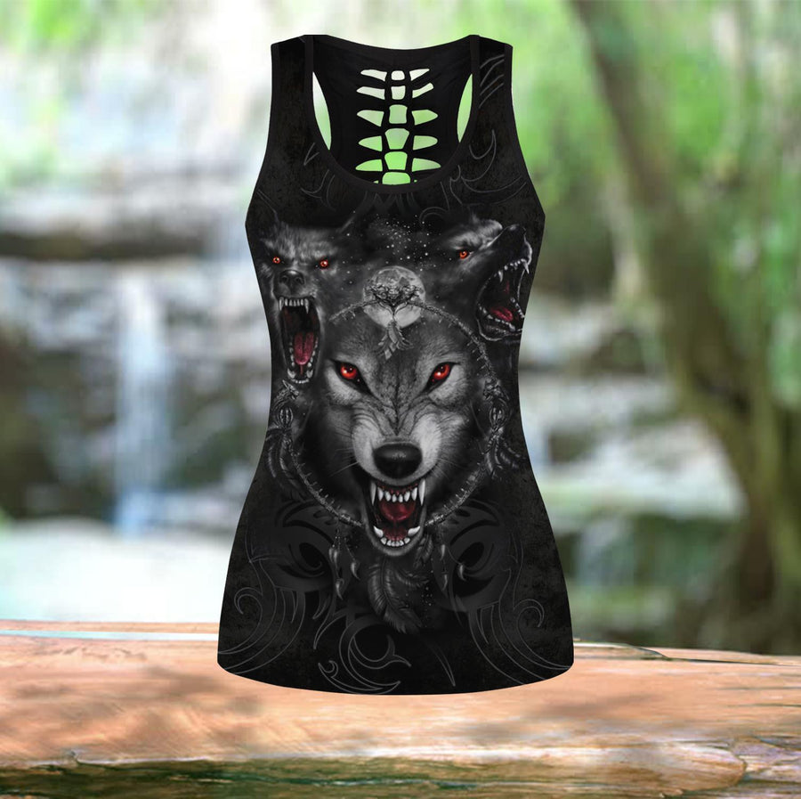 Black Wolf Nightmare Over Printed Legging & Tank top-ML