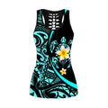 Amazing Polynesian Sea Turtle Tattoo & Hibiscus Legging & Tank top ML