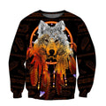 Wolf Native 3D Over Printed Hoodie for Men and Women-ML